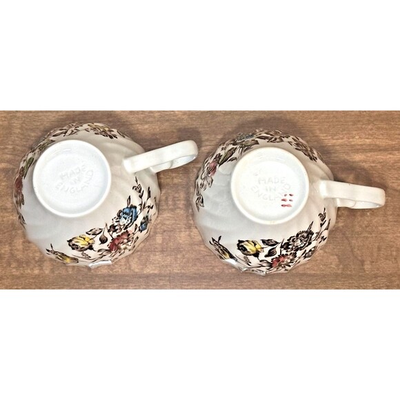 Johnson Brothers Staffordshire Multicolor Floral Brown Bouquet Flat Cup * - Picture 8 of 8